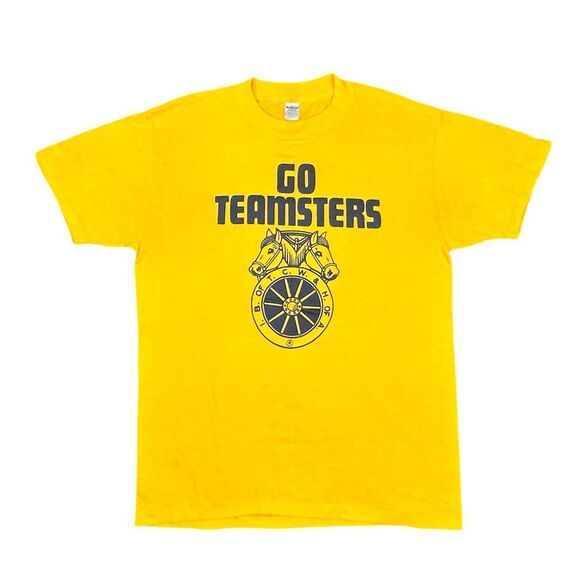 Vintage DevKnit Go Teamsters! Single Stitch Crew Neck Tee - Size Large - Picture 1 of 5